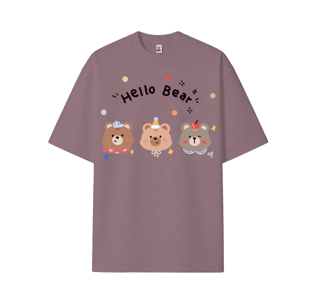 T-shirt décontracté à manches courtes Hello Bear, imprimé ours de dessin animé, coupe ample, pour femmes et hommes.